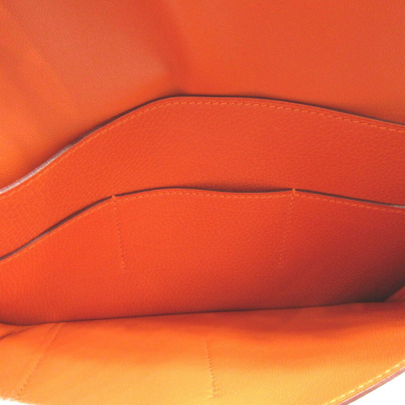 HERMÈS Dogon GM Togo J Stamp (2006) Orange Long Wallet - Picture 7 of 10